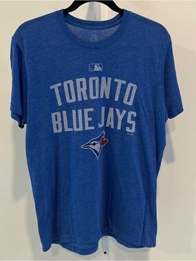 MLB Toronto Blue Jays Blue White Red Soft Crewneck Tee Shirt Adult Sz Medium